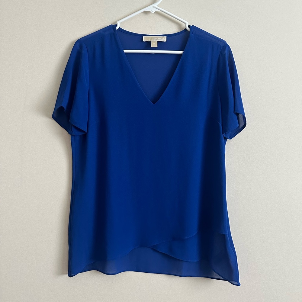 Michael Kors Semi Sheer Blue Top